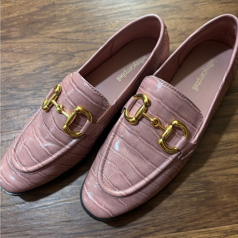 Jeffery Campbell Velviteen Bit Loafer (Women) Pink Croc Embossed size 8 loafers - Picture 7 of 9